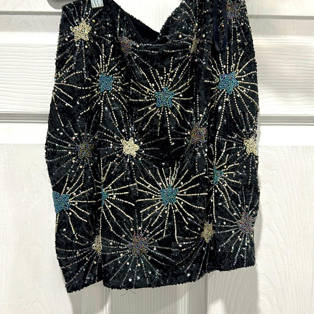 Retrofête beaded mini skirt